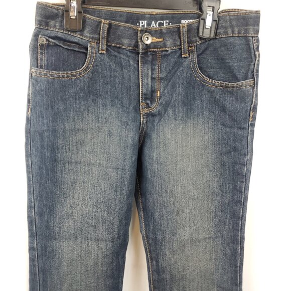 Place Kids Boys Bootcut Sz 8 Husky Denim Dark Wash Jeans - Picture 2 of 15